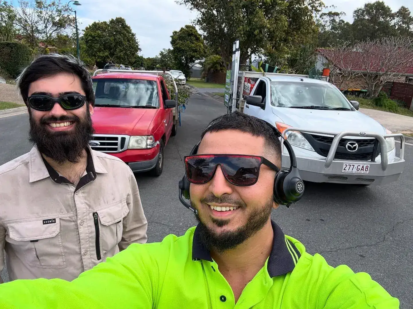 The OnTime Landscape & Tree Maintenance crew on site in Brisbane